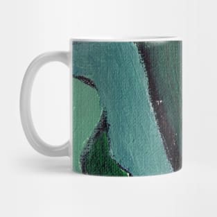 Cobalt Blue Navy Green Abstract Art Mug